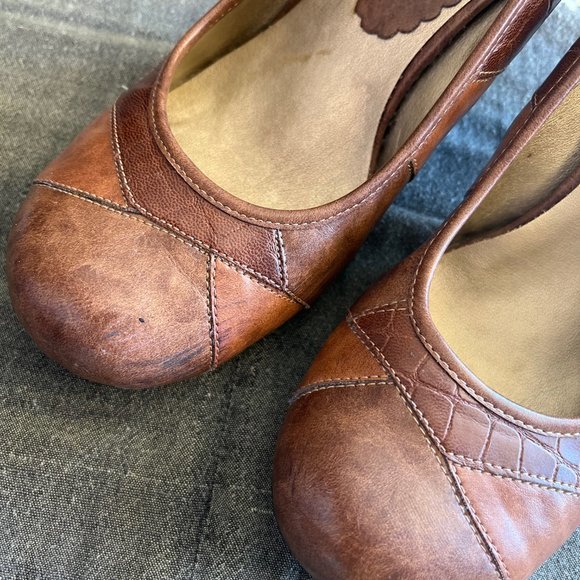 Madden Girl Danceer Pump Heels‎ Faux Leather Brown Patchwork Women’s Size 8.5 - Picture 4 of 9